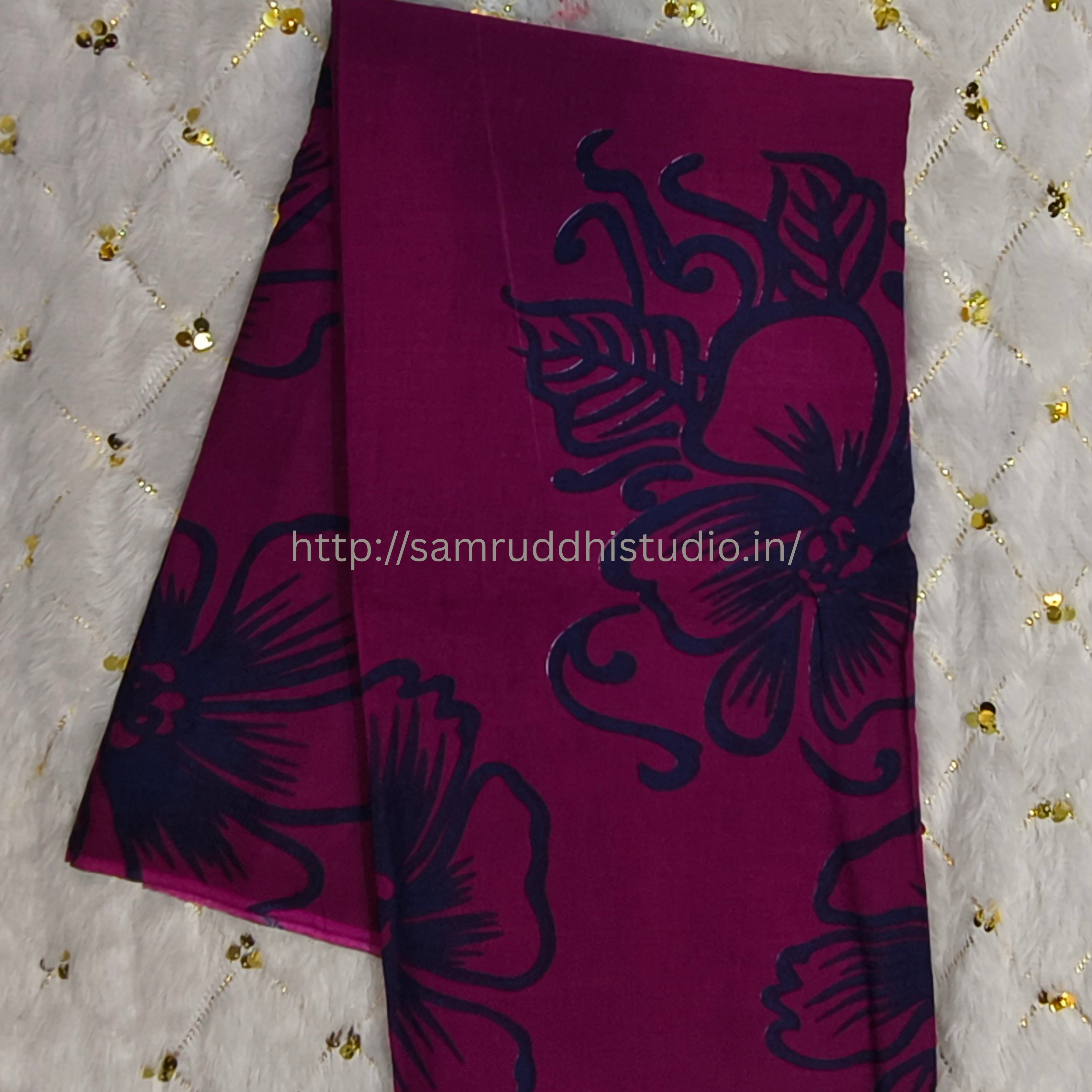 BAGRU PRINT MULMUL COTTON SAREE 92*80